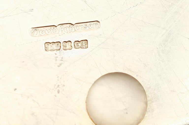 BRICKA, sterlingsilver, David Andersen, Norge, stämplad. Total vikt 575 gr.
