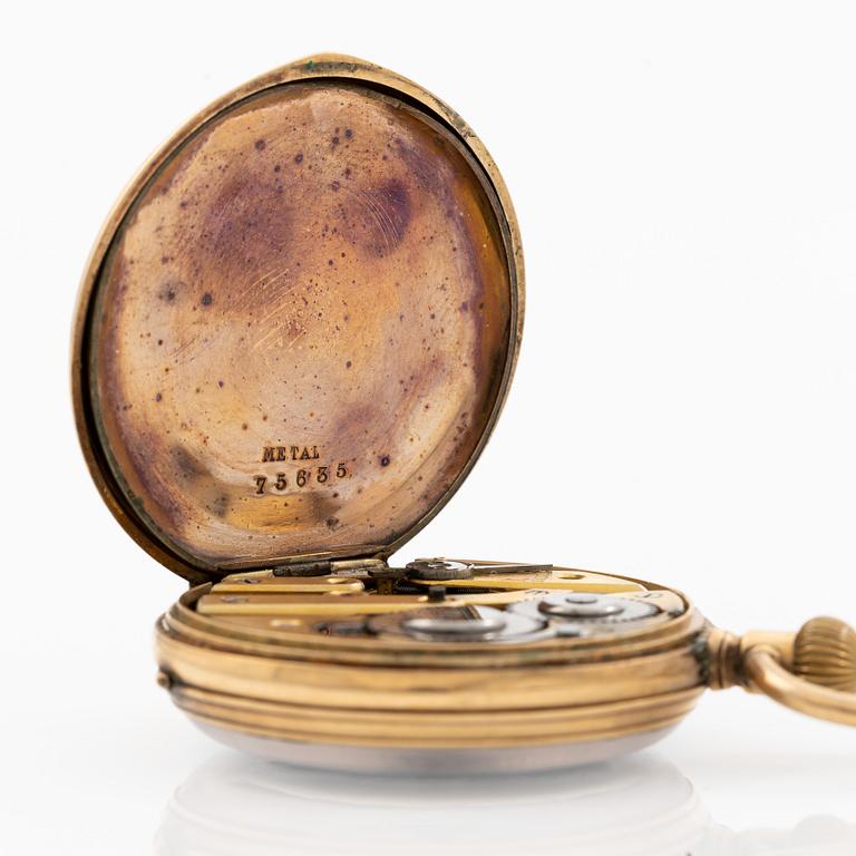 Pocket watch, 14K gold, approx. 34.5 mm.