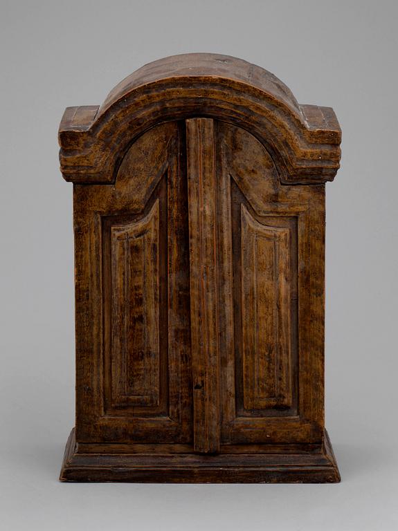 VÄGGSKÅP, miniatyr, 1700-tal.