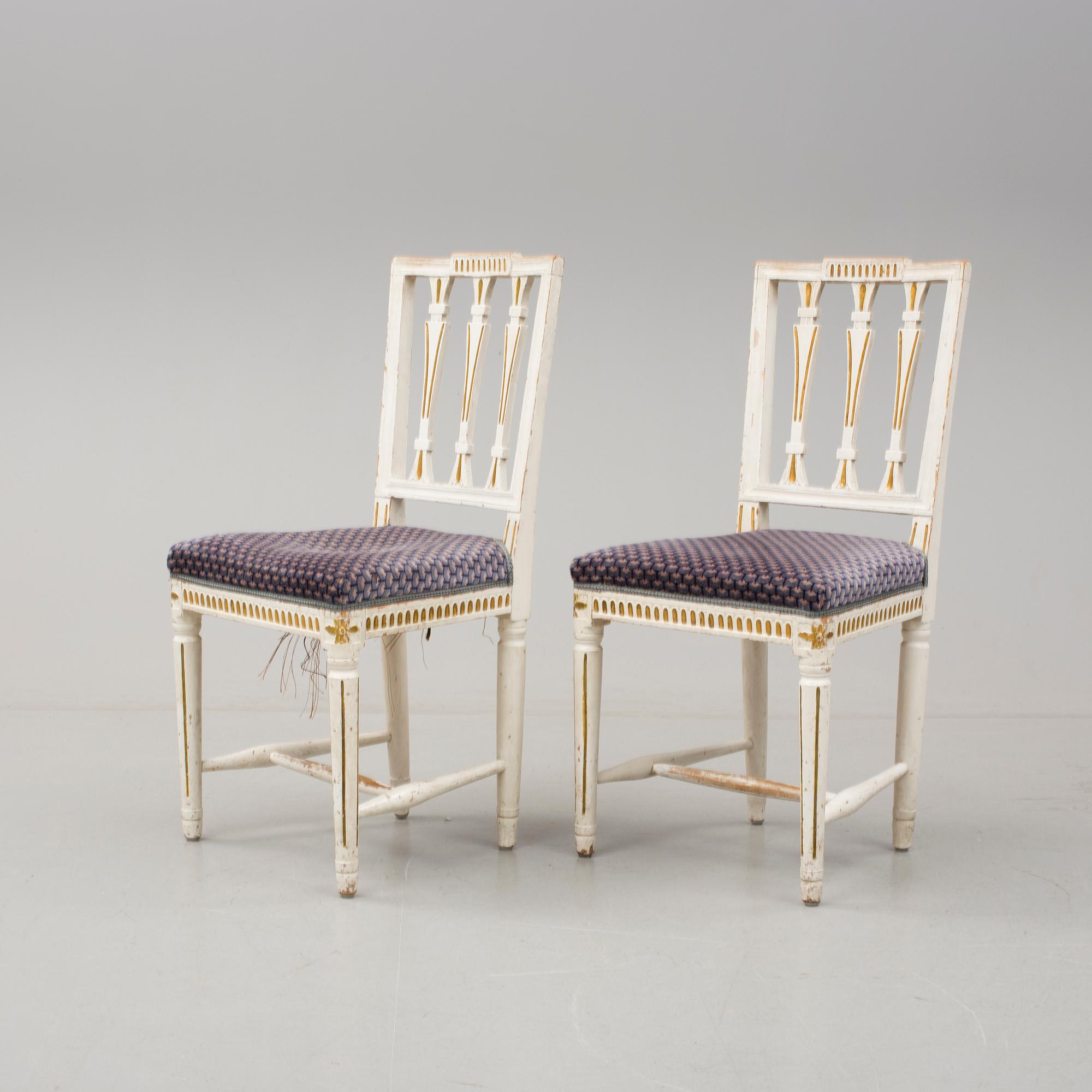 STOLAR, 6 st. Gustaviansk provins, 1700-talets slut.