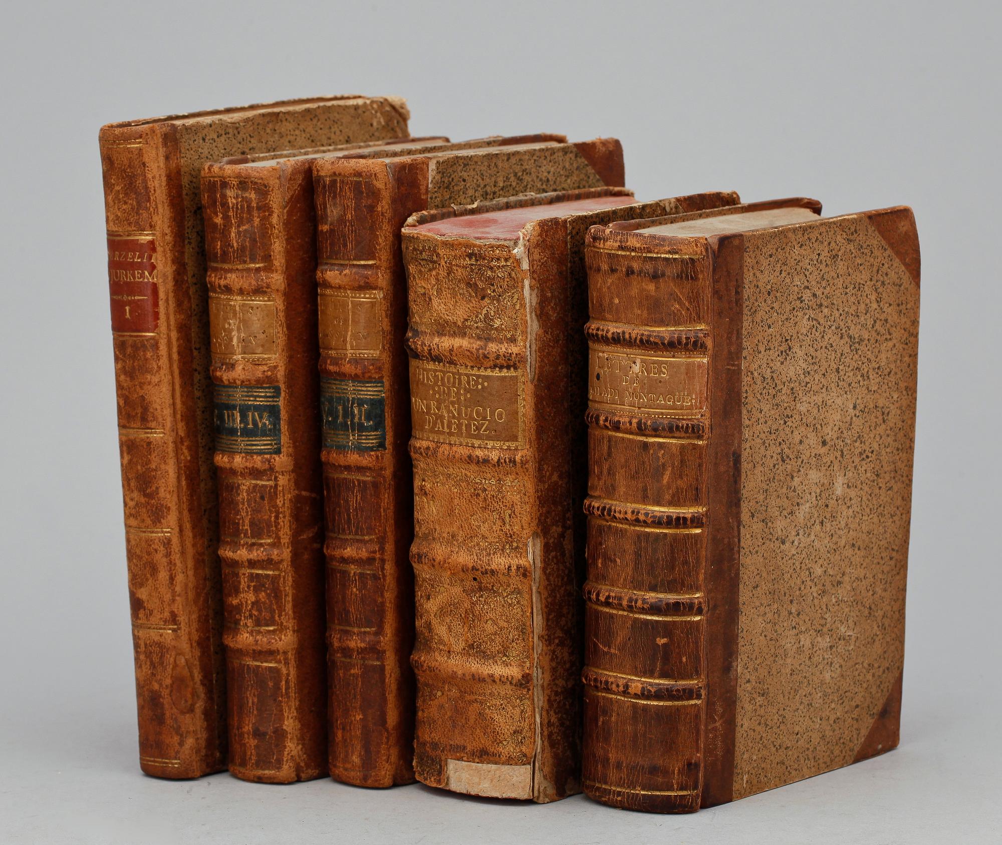 BOKPARTI, 5 st, bla "Djurkemien" del I, av J.J. Berzelius, Stockholm 1806.