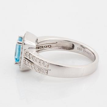 Ring med  topas och briljantslipade diamanter, Chanti.