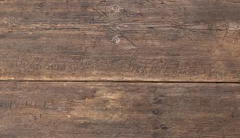 A pine table, 19th Century.