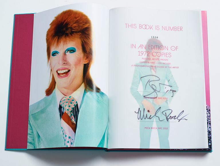 Mick Rock, limited edition photo book signed by Rock and Bowie 2015 published by Taschen.