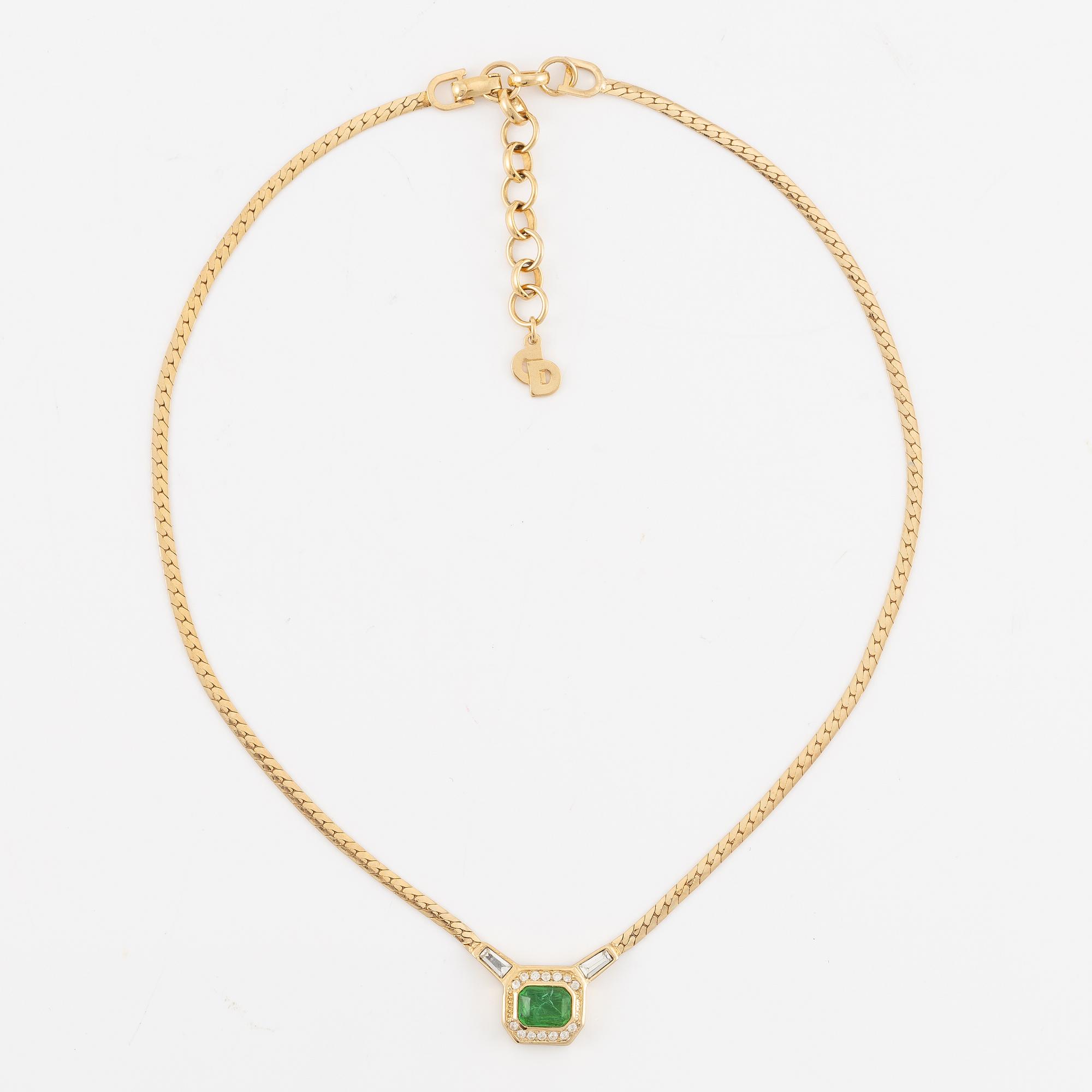 Christian Dior, collier och örhängen, ett par, vintage.