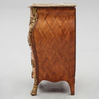 A rococo parquetry and gilt-brass mounted commode by C. Linning (master 1744-1779).