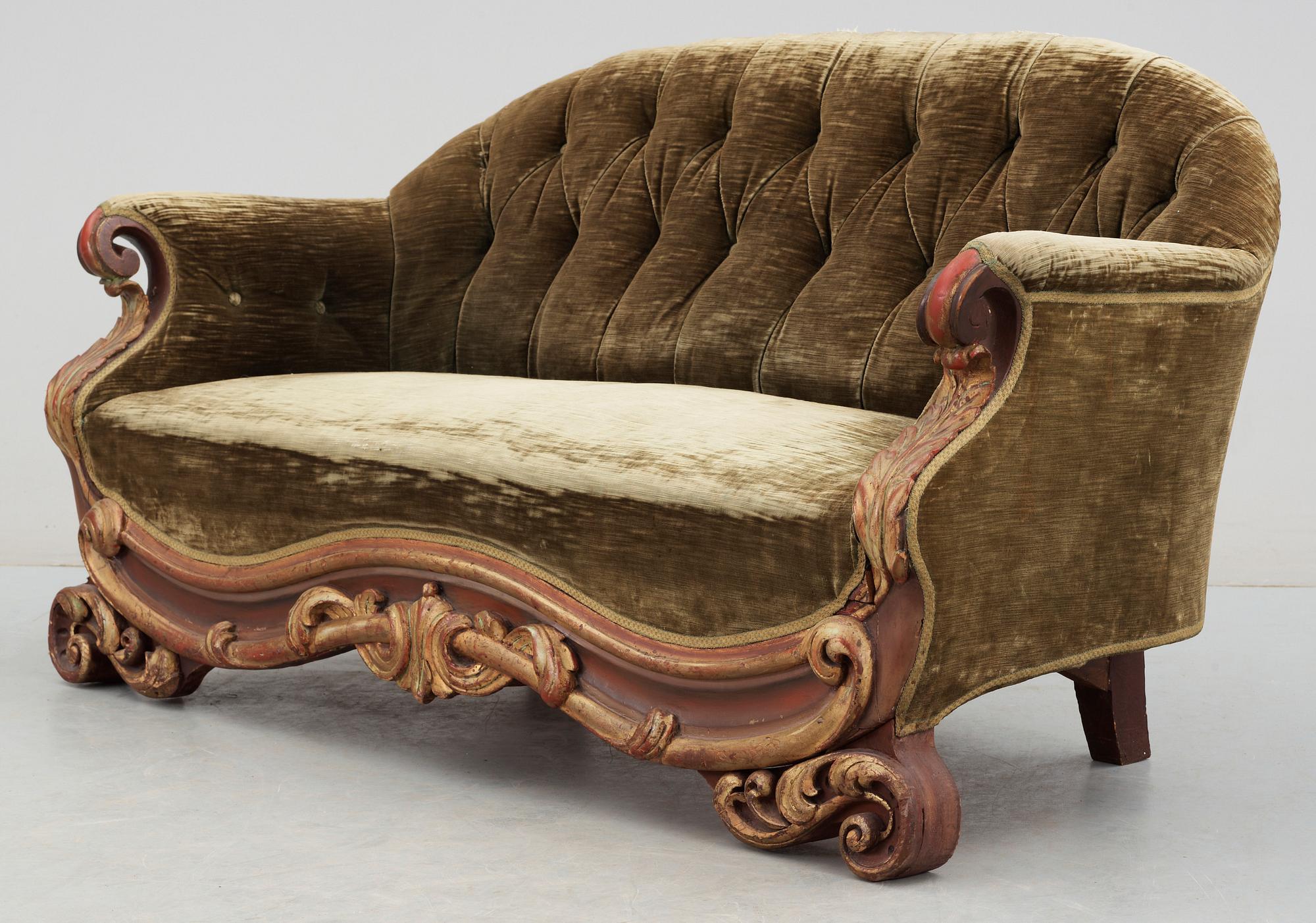 SOFFA, nyrokoko, 1800-talets andra hälft.