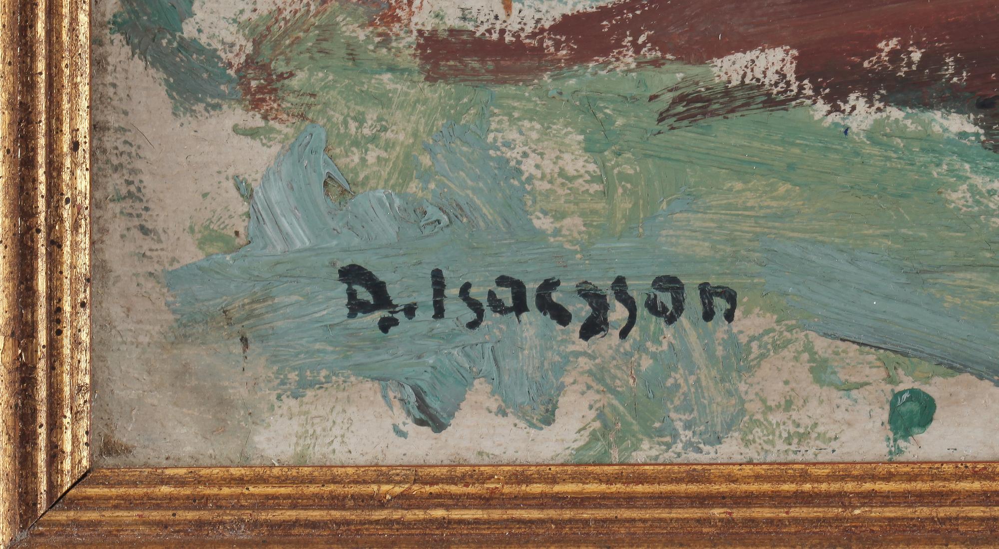 ARNE ISACSSON, olja på pannå, signerad.