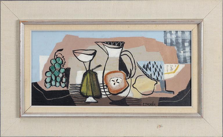 Esaias Thorén, "Stilleben med kanna och druvor".