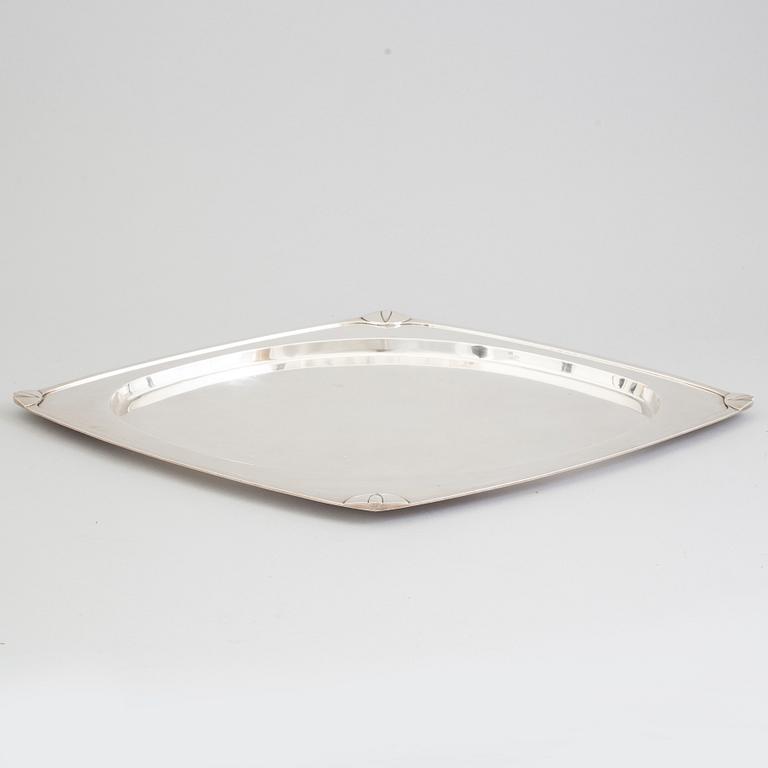 A sterling silver tray from Konstfack, Stockholm, 1987.