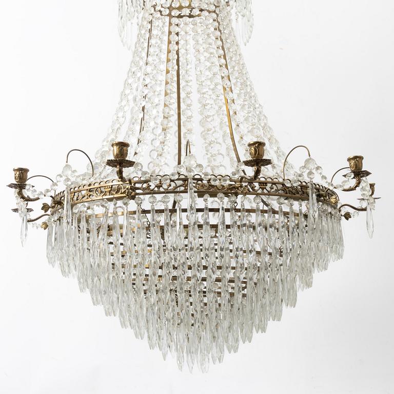 A Gustavian style chandelier, late 20th century.