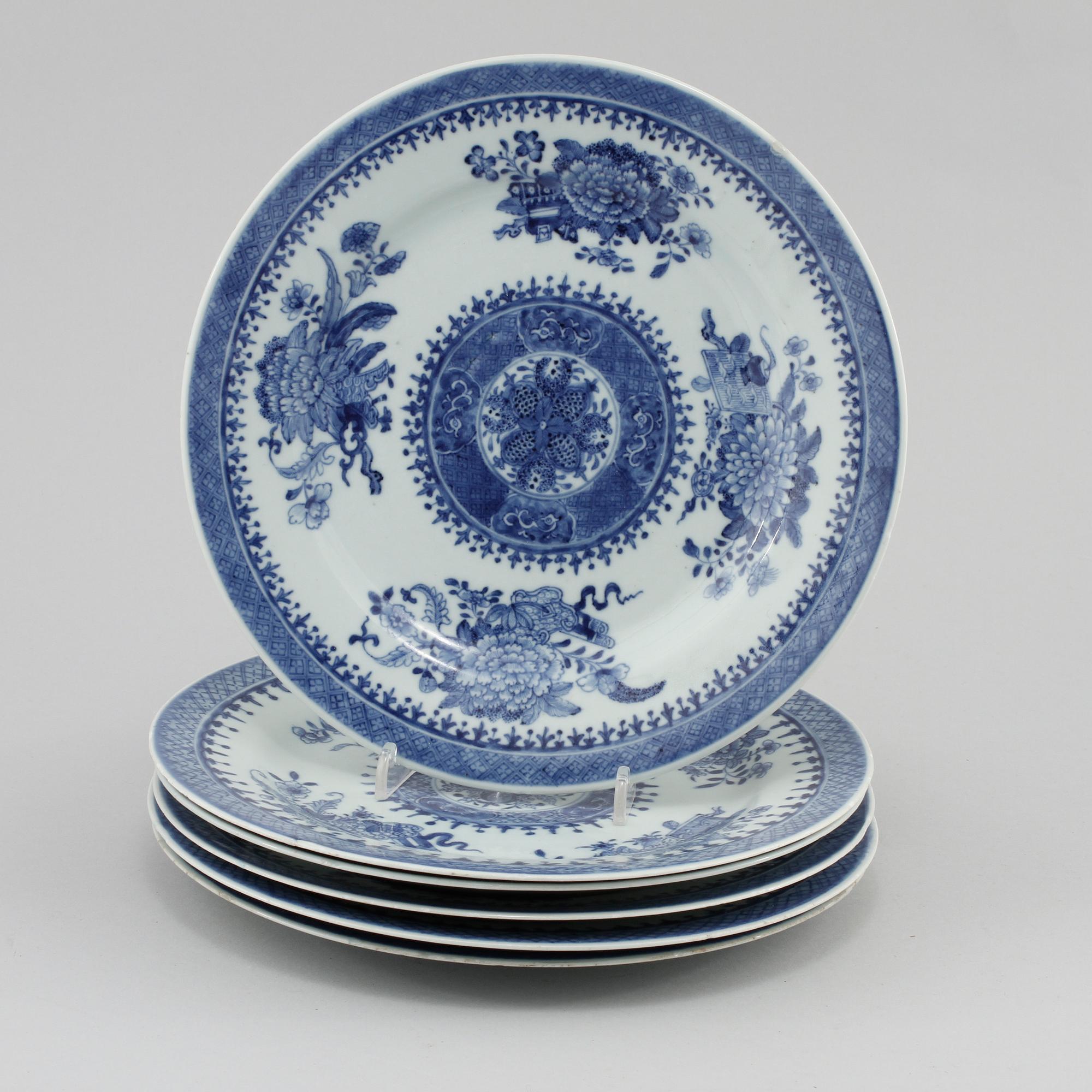 TALLRIKAR, 6 st, porslin, Kina, 1700/1800-tal.