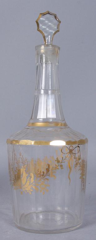 KANNA samt KARAFF, glas, 1800/1900-tal.