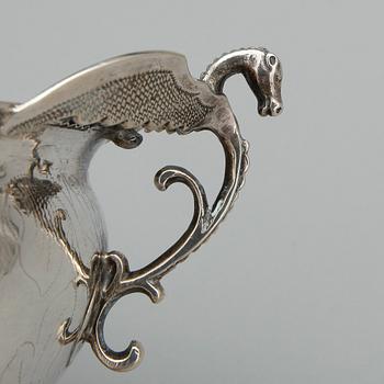 BRÄNNVINSSKÅL, silver, Christoffer Bauman, Hudiksvall, 1780. Vikt ca 318g.