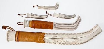 SAMEKNIVAR, 5 st, några sign, bla Thore Sunna.