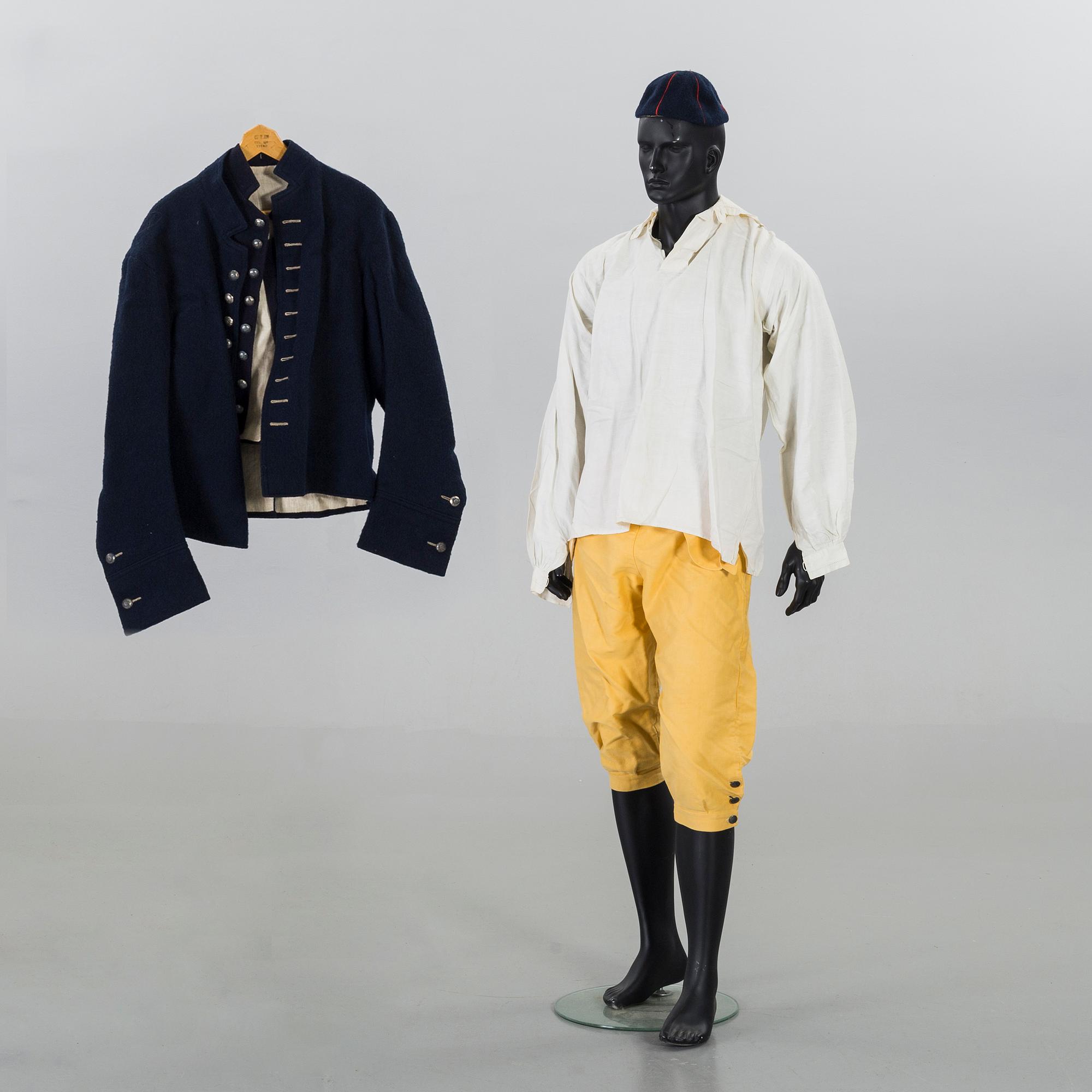 FOLKDRÄKT, Skåne Västra Vemmenhög, man 5 dlr 1900-talets första hälft.