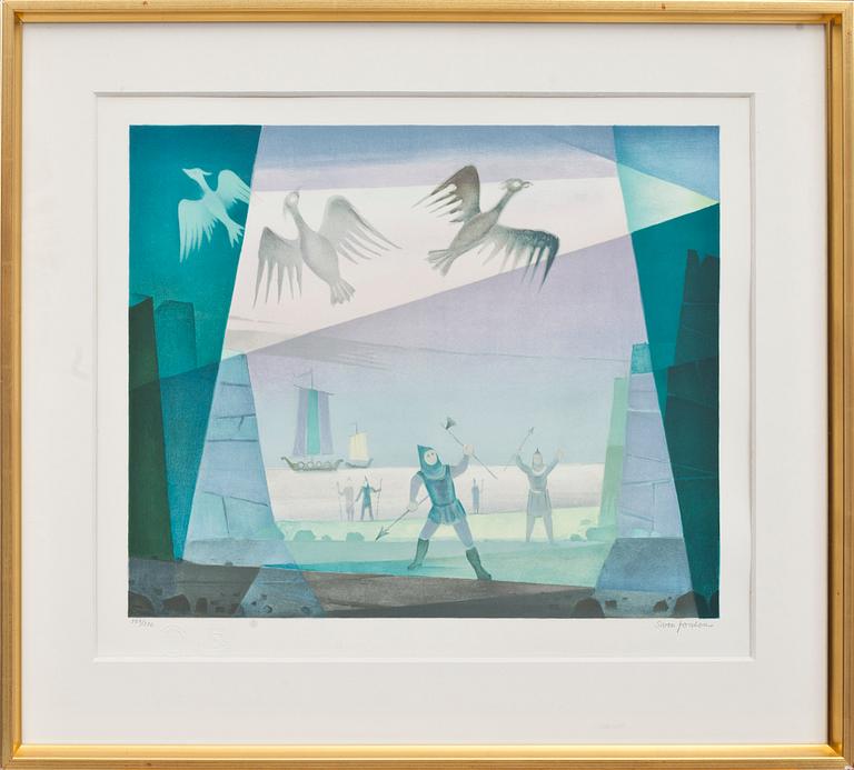 SVEN JONSON, färglitografi, signerad och numrerad 309/390.