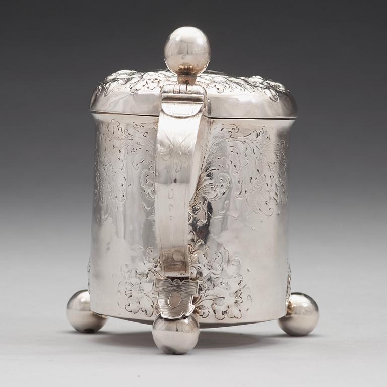 A Norwegian early 18th century silver tankard, mark of Johannes Johannesen Reimers d e, Bergen c.1700.