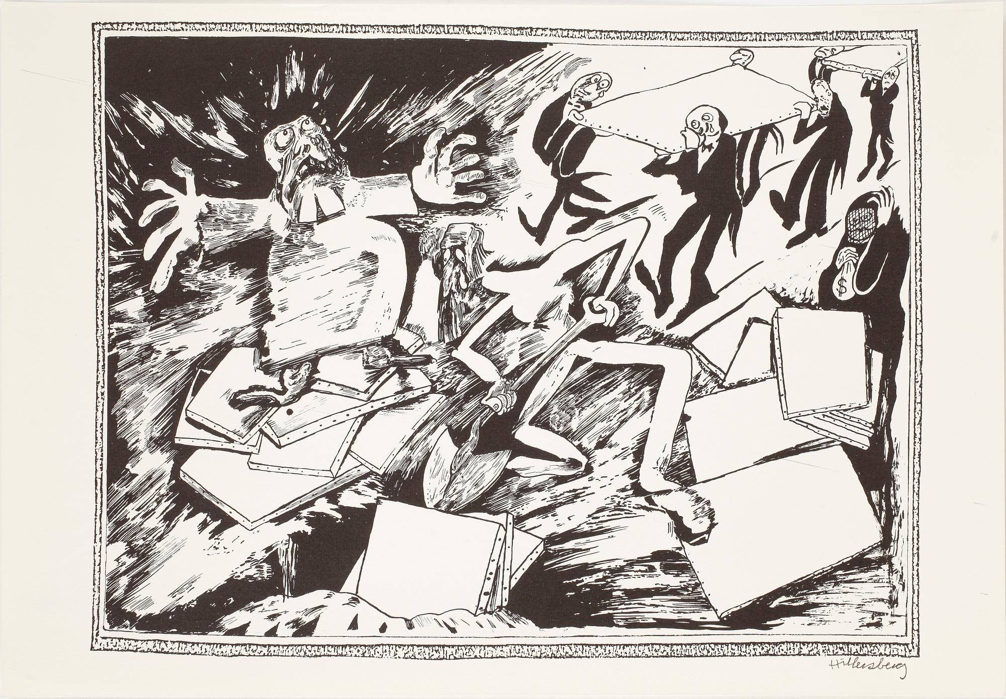 LARS HILLERSBERG, mapp, 8 st, alla signerade i blyerts. "Posthum Modernism".