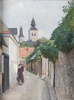 158. Herman Lindqvist, Stadsvy från Visby.