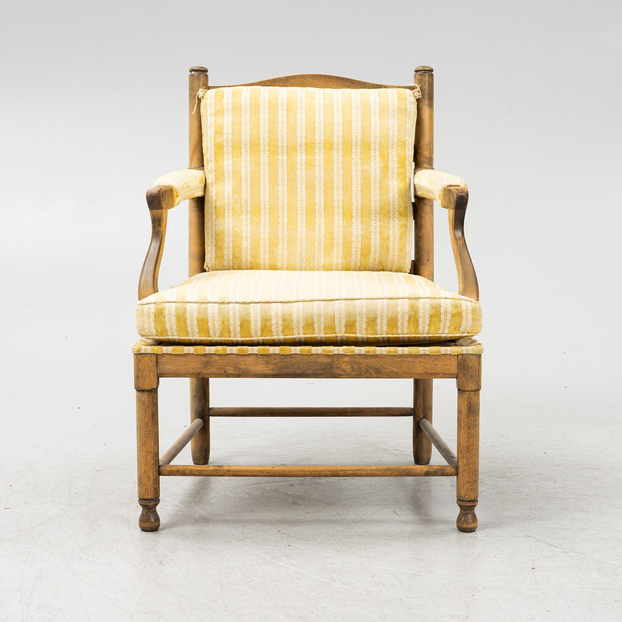 A Gustavian style armchair, 20th Century.