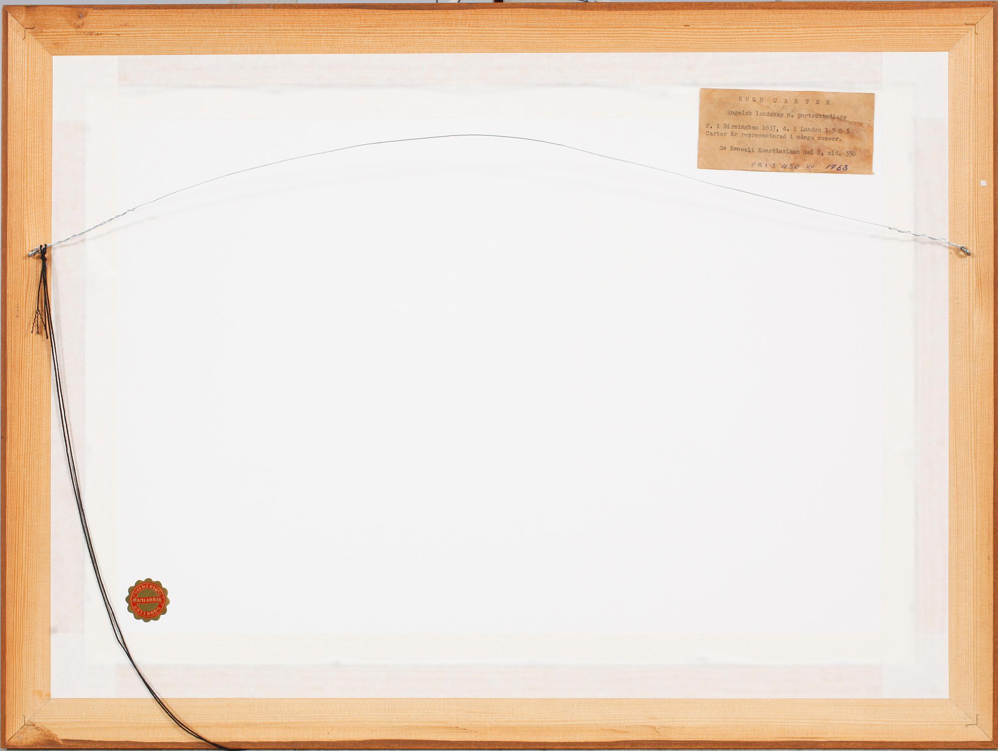 HUGH CARTER, tillskriven, akvarell på papp-pannå, signerad och daterad 1864.