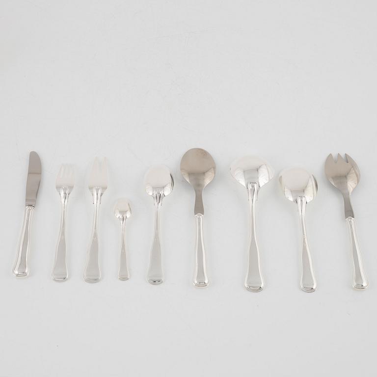 Bestickuppsättning, 54 delar, silver, modell Gammal Dansk, Cohr, Danmark samt med svensk importstämpel.