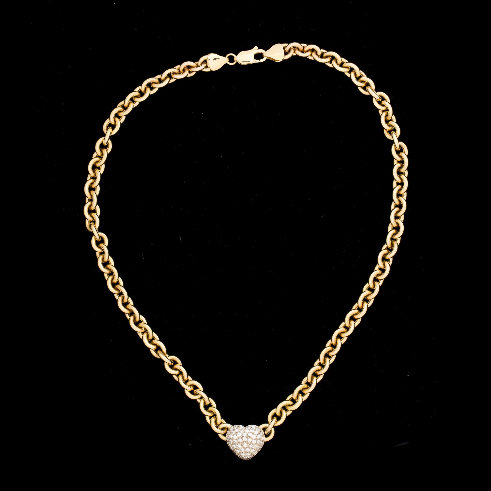 COLLIER, 18 k guld med briljantslipade diamanter ca 1,00 ct. Vikt ca 33 g.