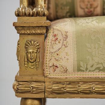 A late Gustavian sofa attributed to E. Ståhl (master in Stockholm 1794-1820).