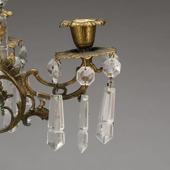 KANDELABRAR, ett par, oskarianska, 1800/1900-tal.