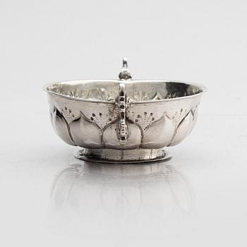 Johan Wallman, brännvinskål, silver, Varberg 1719. Barock.