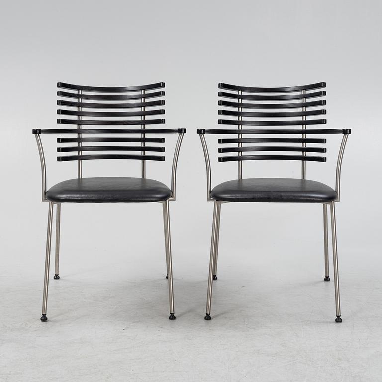 A set of eight leather upholstered 'Tiger GM 4106' armchairs from Naver Collection.