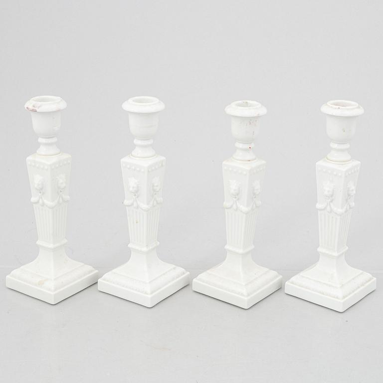 Four porcelain candlesticks, Royal Copenhagen, Denmark, 1967.