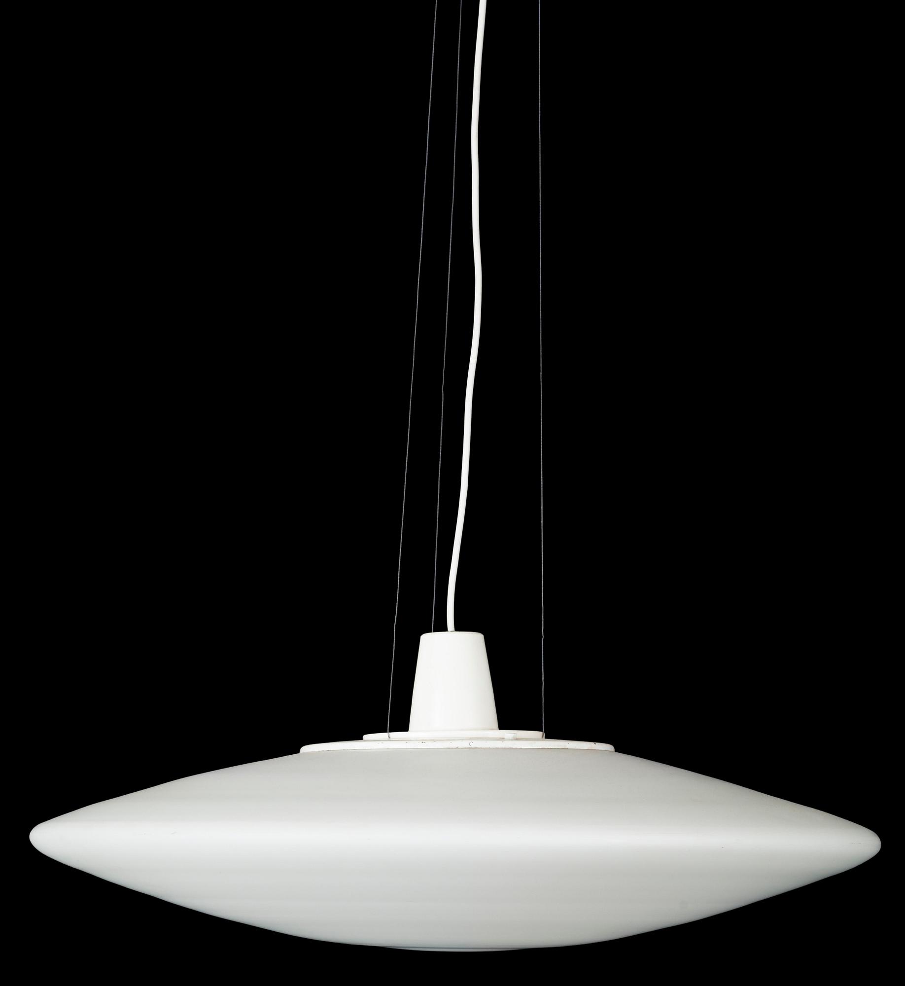 TAKLAMPA, glas, 1960-tal. Diam 80.