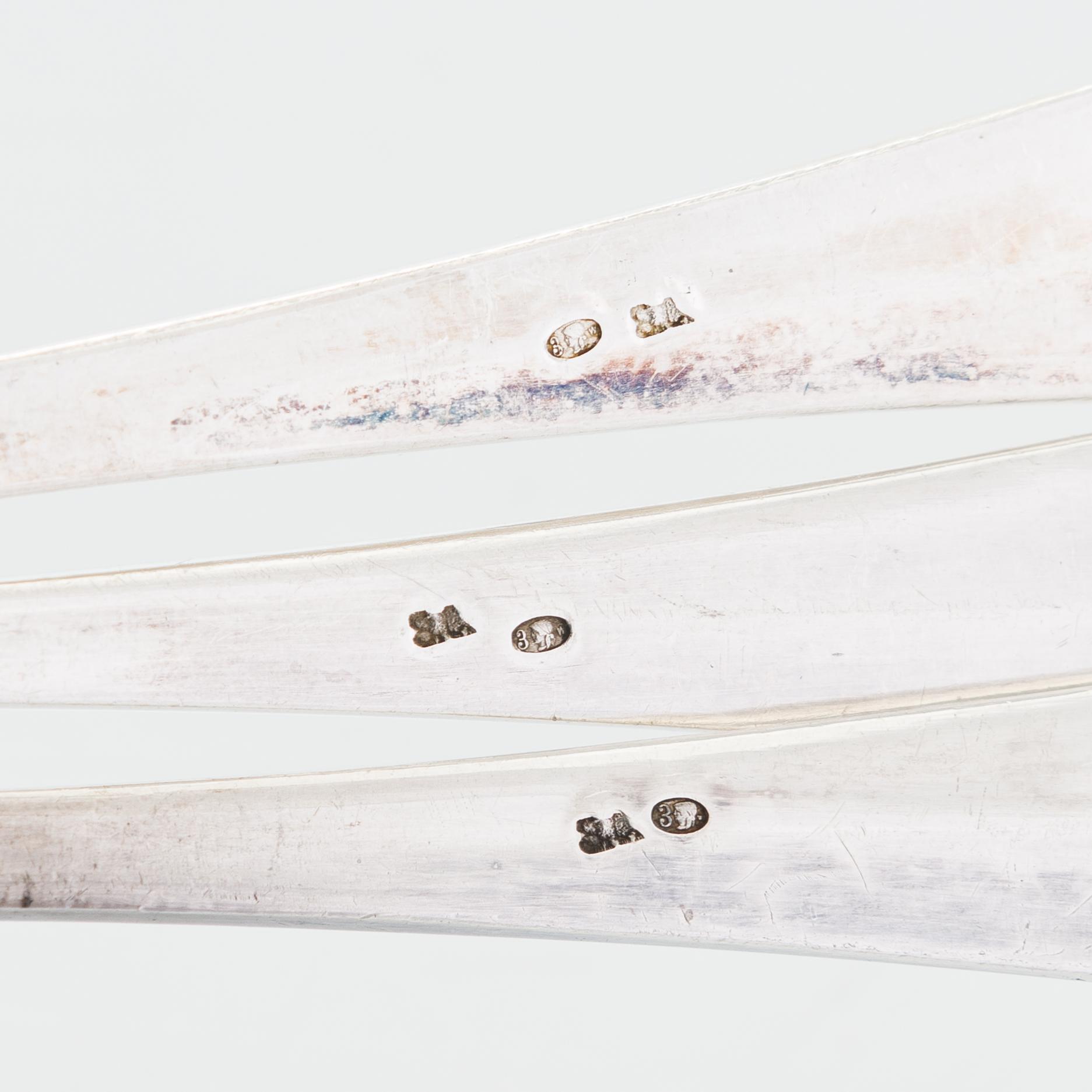 Bestickuppsättning för 12, totalt 108 delar, silver, Warszawa, Polen 1931-1963.