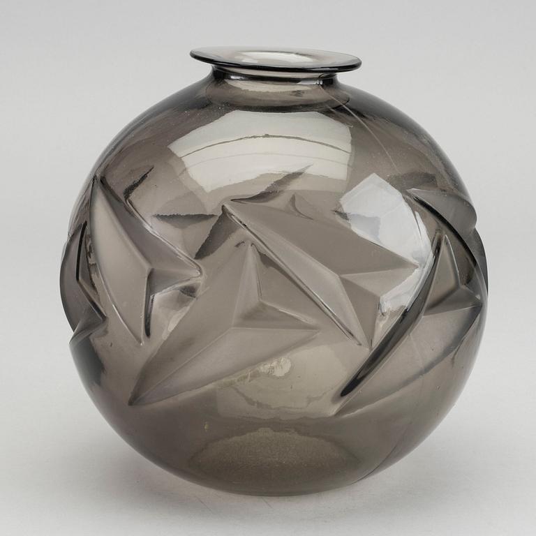 HENRI DIEUPART, a moudled glass vase for Simonet Frères 1920's.