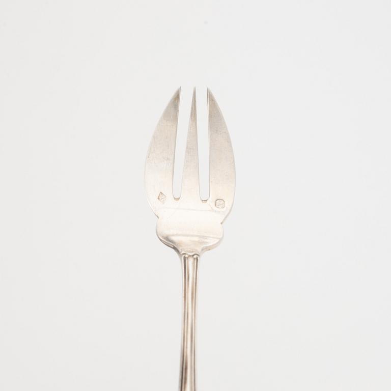 Twelve French Silver Oyster Forks, mark of George Fouquet-Lapar, Paris, (1897-1925).