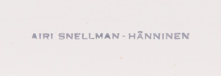 Airi Snellman-Hänninen, an original draft for a rug, mixed media, stamp signature.