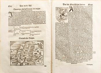 EXTRACT FROM MÜNSTER. MÜNSTER, SEBASTIAN. 36 pages from Cosmographia, Basel 1569.