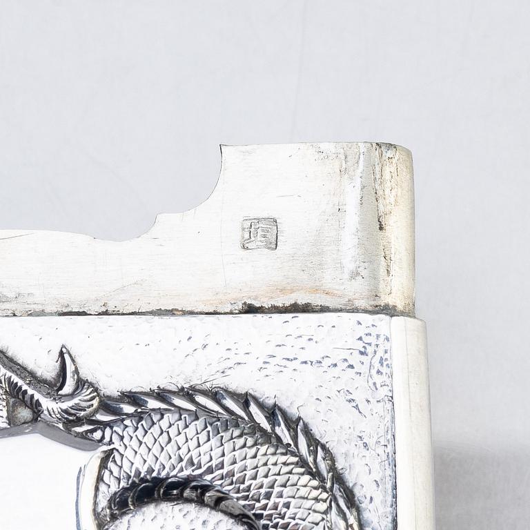 A Chinese Export silver calling card case, early 20th century.
