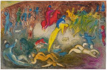 712. Marc Chagall, "Chloe is carried off by the Methymneans", from: "Daphnis and Chloe".