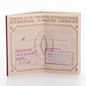 Cartier, Must de Cartier Ronde, 33 mm, gilded silver, quartz, sapphire crystal, 2000.