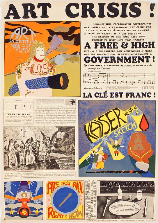 STURE JOHANNESSON, affisch, "Art Crisis".1968.