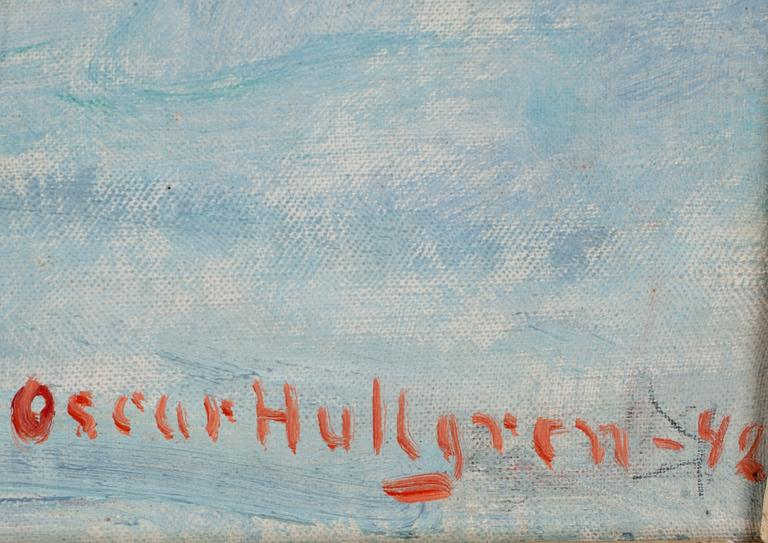 OSCAR HULLGREN, olja på pannå, sign o dat -42.