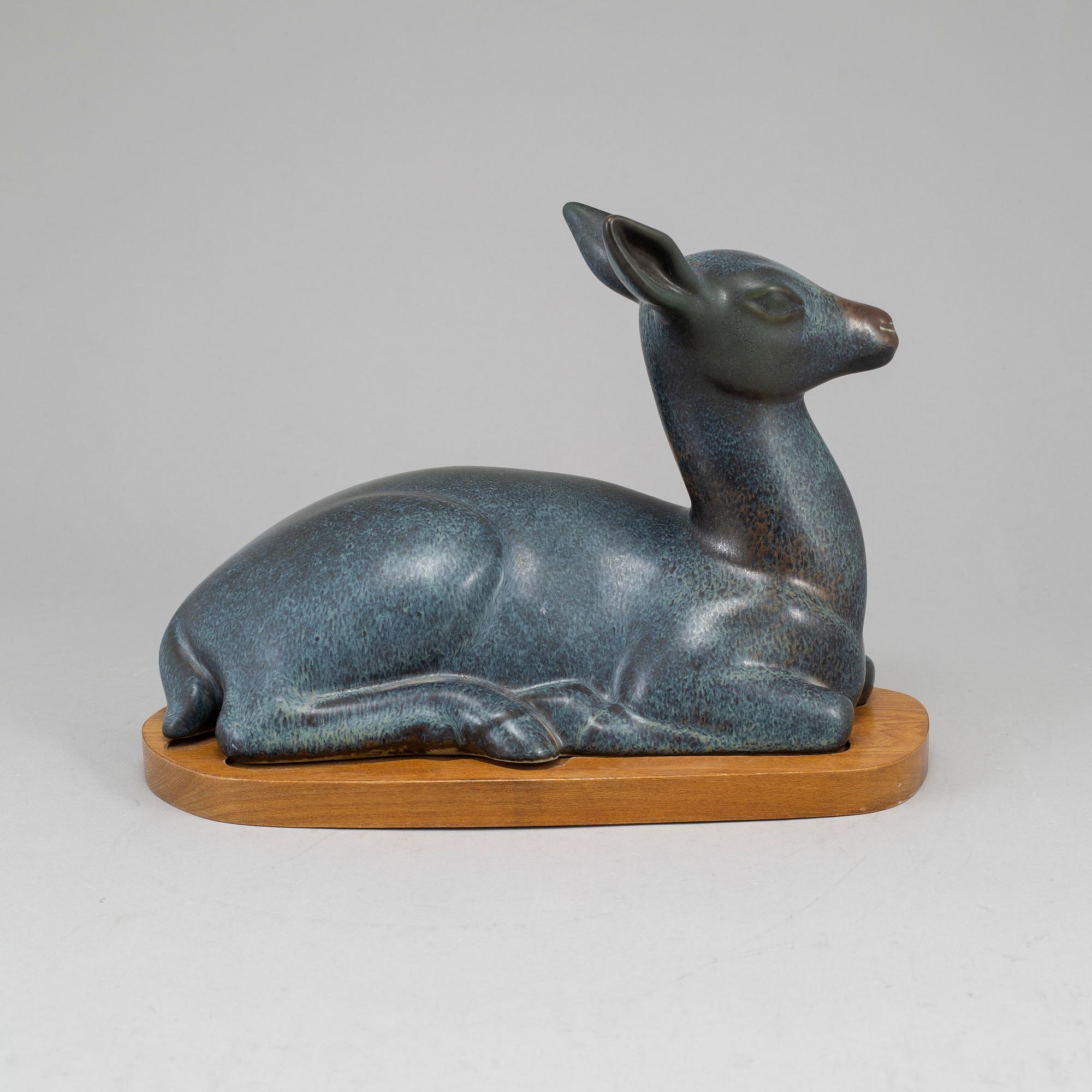 GUNNAR NYLUND, skulptur, stengods, Rörstrand, unik.