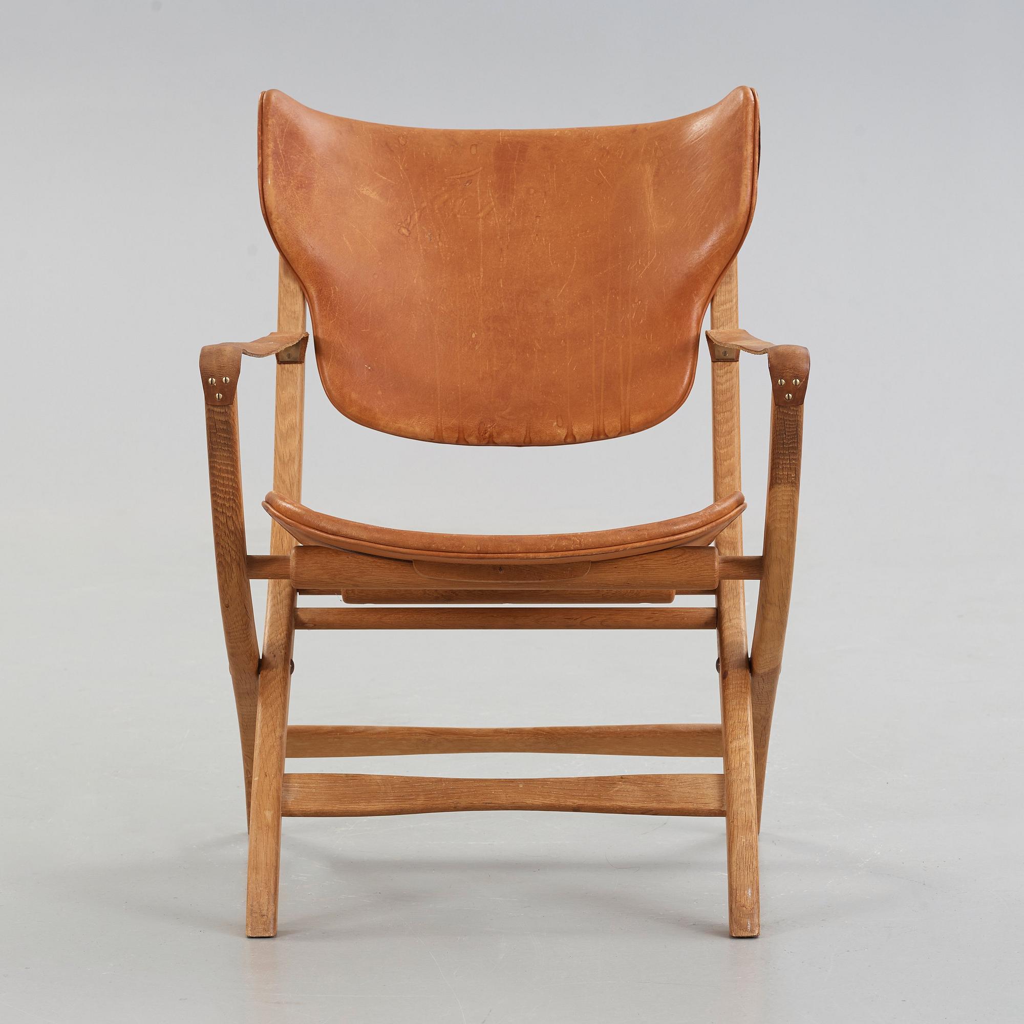 POUL HUNDEVAD, fällstol, "The Egyptian", Vamdrup, Danmark, 1950-60-tal.