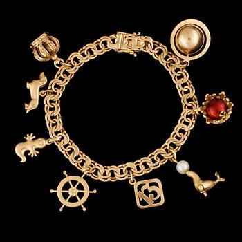 BERLOCKARMBAND, 18k guld, BEF Stockholm, 1962. Totalvikt ca 35,5 g.