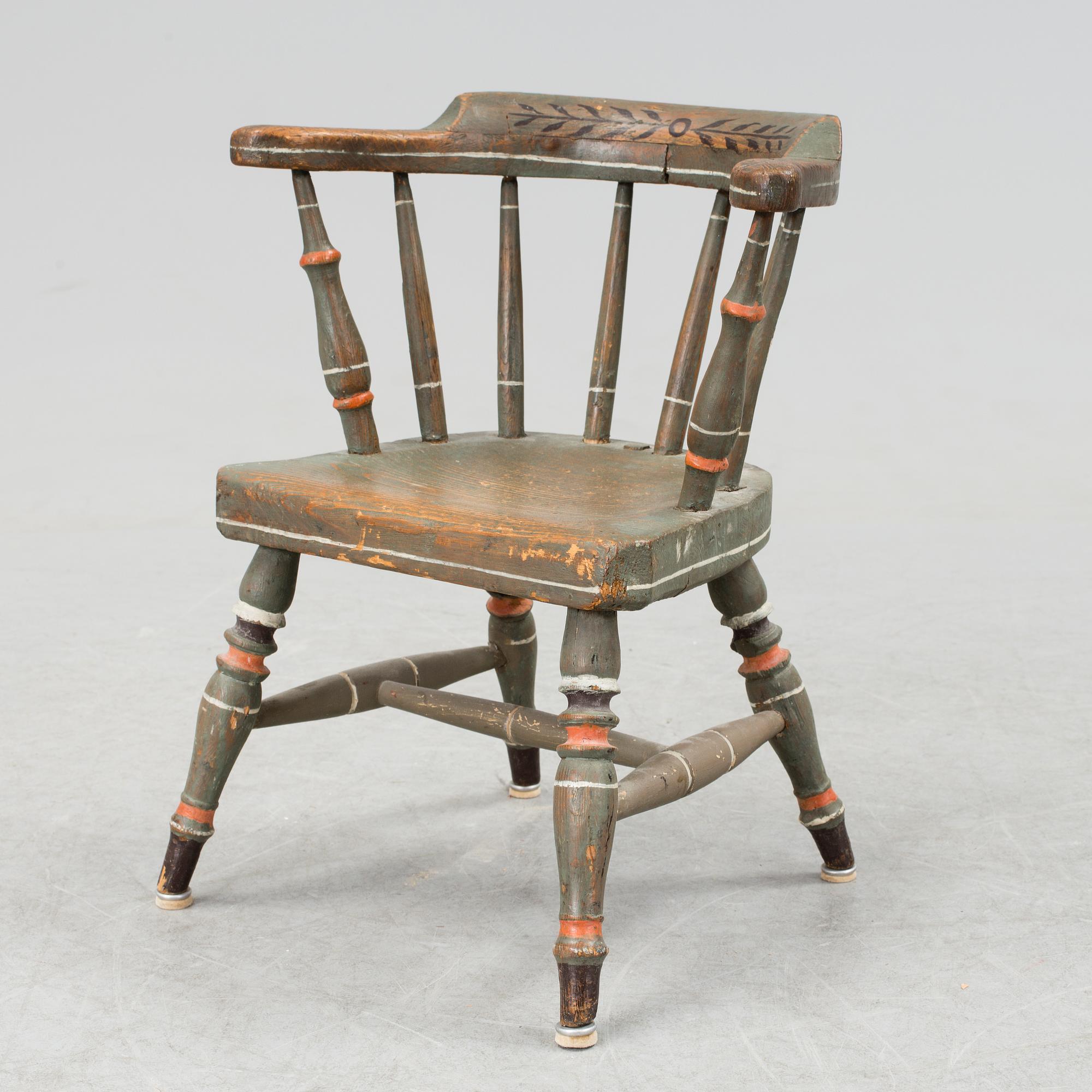 A childrens chair from the second half of the 19th century.