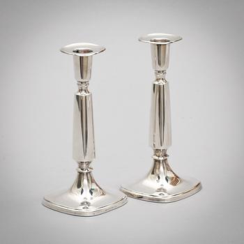 LJUSSTAKAR, ett par, silver, Tore Eldh för Ceson Göteborg 1977.