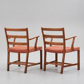 HANS J WEGNER, a pair of chairs, model "142", FDB Møbler, Denmark 1940's.